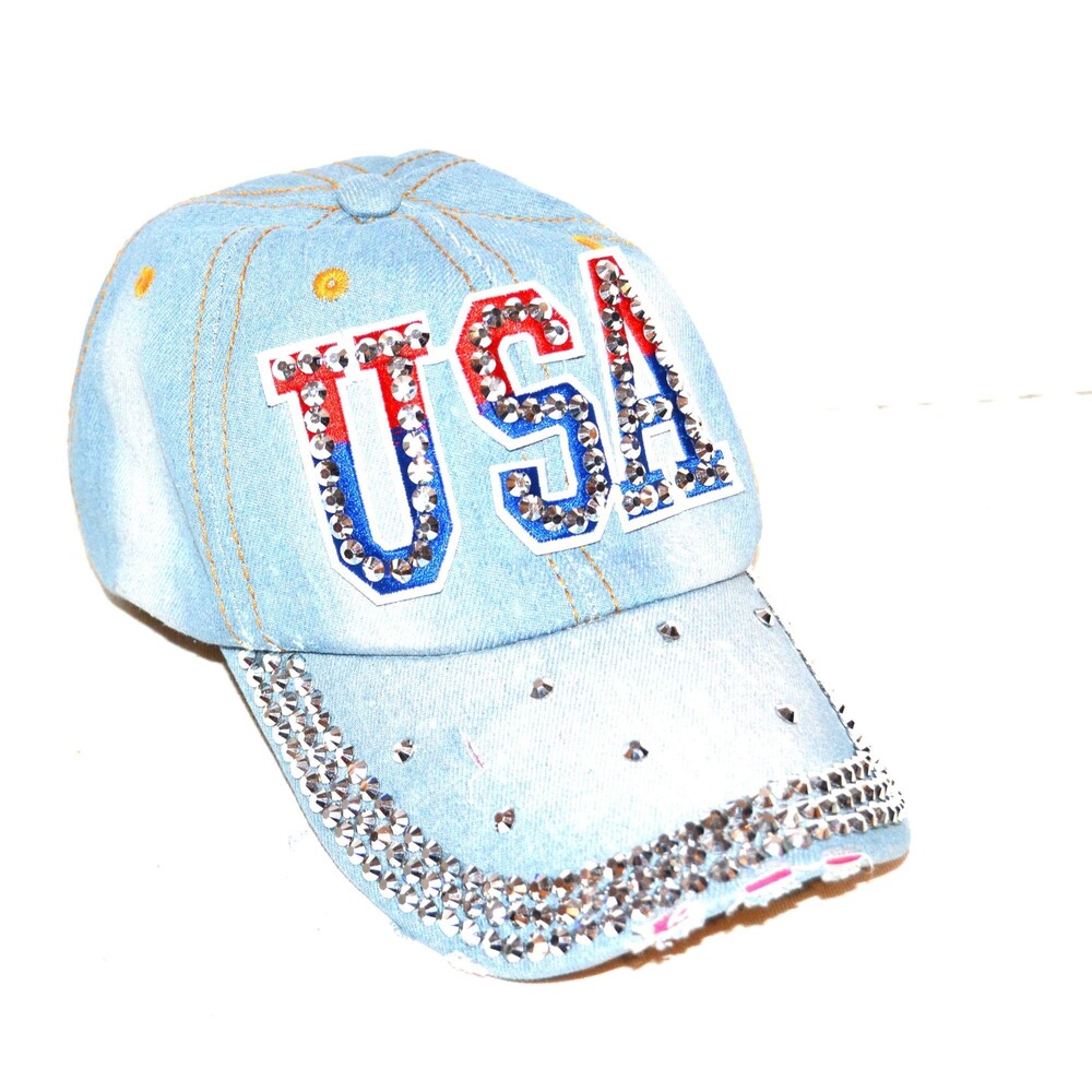 Vintage Hat I Love The USA Sequins Galore - Picture 1 of 4